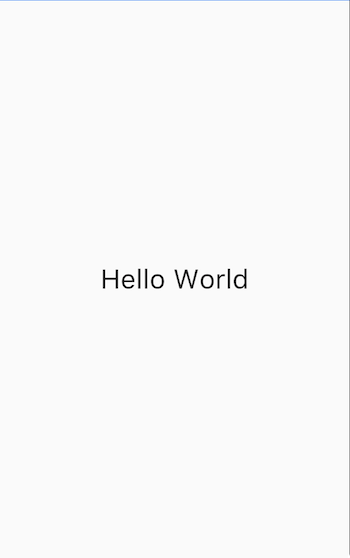 screenshot of a white background with grey 'Hello World' text.