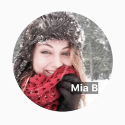 a circular avatar containing the label 'Mia B' in the lower right portion of the circle